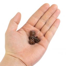 Кубики зарики 1 см коричневые 4 шт