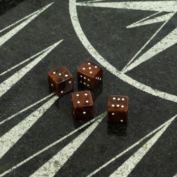 Кубики зарики 1 см коричневые 4 шт