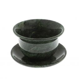 Чайная пара из змеевика с блюдцем