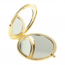 Зеркало круглое из камня нефрит цвет золото