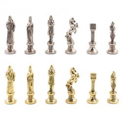 Шахматы "Ренессанс" доска 36х36 см мрамор змеевик фигуры цвет золото / серебро