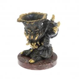 Статуэтка с подсвечником "Коза" бронза лемезит