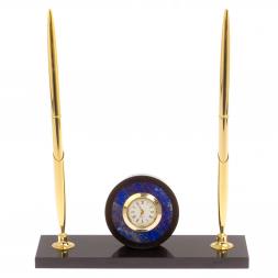 Часы с двумя ручками камень лазурит