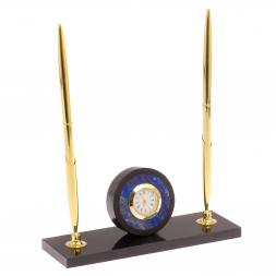 Часы с двумя ручками камень лазурит