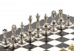Шахматы турнирные "Стаунтон" 28х28 см из мрамора и металла