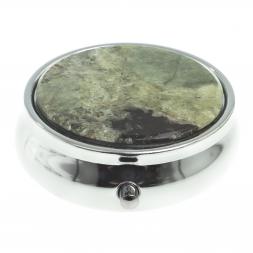 Таблетница на 3 отсека камень желтый апатит цвет серебро