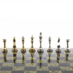 Шахматы турнирные "Стаунтон" доска 40х40 см камень змеевик