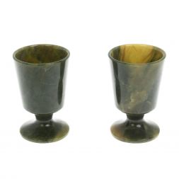 Набор рюмок на ножке 2 шт из нефрита 5х5х7,5 см