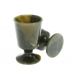 Набор рюмок на ножке 2 шт из нефрита 5х5х7,5 см