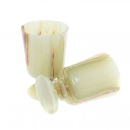 Набор рюмок 2 шт для мартини из оникса 8,5х13,5 см в футляре (3,5х5,5)