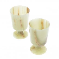 Набор рюмок 2 шт для мартини из оникса 8,5х13,5 см в футляре (3,5х5,5)