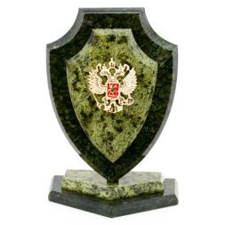 Сувенир "Щит с гербом России" камень змеевик 11х7х16 см