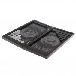 Нарды с гравировкой "Герб СССР / герб РФ" камень гранит