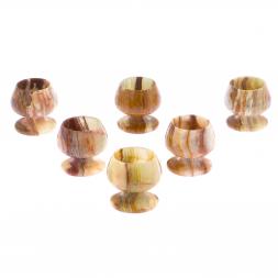 Набор рюмок из оникса 6 шт 4,9х5 см 30 мл (2х2)