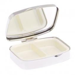 Таблетница на 2 отделения камень офит благородный цвет серебро