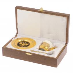 Кофейный набор &amp;quot;Герб РФ&amp;quot; 80 мл с чернением Златоуст