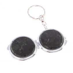 Складное зеркало брелок актинолит круглое