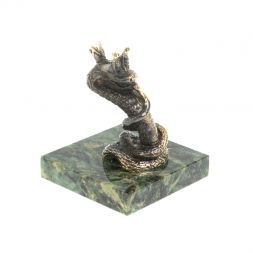 Бронзовая статуэтка "Змея - Царевна" на шабровском змеевике