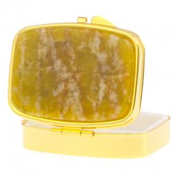 Таблетница на 2 отделения камень офит благородный цвет золото