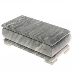 Шкатулка для денег &amp;quot;Купюра&amp;quot; с зеркалом из серого мрамора 18,5х9,5х8 см