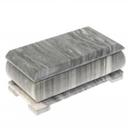 Шкатулка для денег &amp;quot;Купюра&amp;quot; с зеркалом из серого мрамора 18,5х9,5х8 см