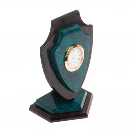 Часы из шабровского змеевика "Щит" большой