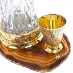 Водочный набор "Георгий Победоносец" камень агат Златоуст