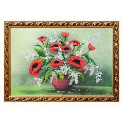 Натюрморт "Маки" багет 46х66 см, каменная крошка