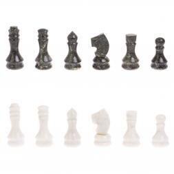 Шахматы "Классические" из белого мрамора и змеевика