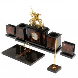 Настольный набор "Георгий Победоносец" из яшмы