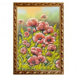 Натюрморт "Маки" багет 46х66 см, каменная крошка