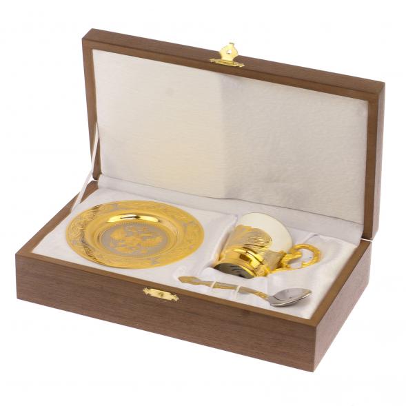 Кофейный набор &amp;quot;Герб РФ&amp;quot; 80 мл Златоуст