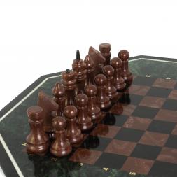 Шахматный стол змеевик лемезит