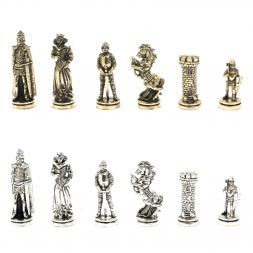 Шахматы "Рыцари" доска 36х36 см / серый мрамор