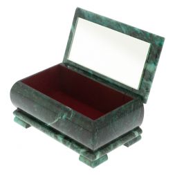 Шкатулка "Хозяйка медной горы" из змеевика 18х10х8,5 см