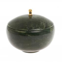 Медовница / сахариница из нефрита 10х10х9 см