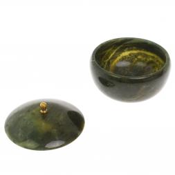 Медовница / сахариница из нефрита 10х10х9 см