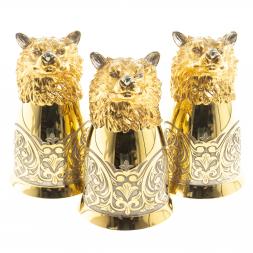 Подарочный набор "Волк" фляжка и 3 стопки перевертыша Златоуст