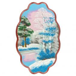 Панно с рисунком из камня "Зимний пейзаж" 45х29 см