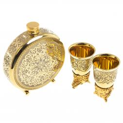 Подарочный набор "Волк" фляжка и 2 стопки перевертыша Златоуст