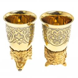 Подарочный набор "Волк" фляжка и 2 стопки перевертыша Златоуст