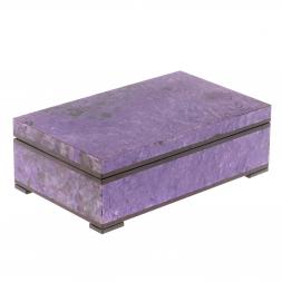 Шкатулка из камня чароит 14х8,5х4,5 см