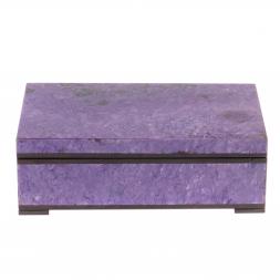 Шкатулка из камня чароит 14х8,5х4,5 см