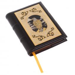 Ежедневник "Орел" А6 обложка из черной кожи Златоуст