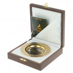 Тарелка с гравюрой "Москва" 12 см в подарочной упаковке Златоуст