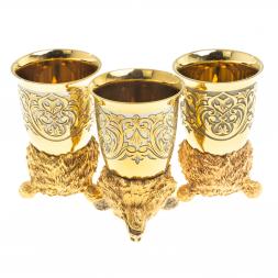 Подарочный набор "Медведь" тарелка и 3 стопки перевертыша Златоуст