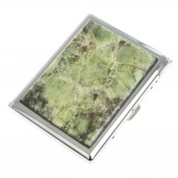 Портсигар на 10 сигарет с зажигалкой камень желтый апатит