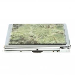 Портсигар на 10 сигарет с зажигалкой камень желтый апатит