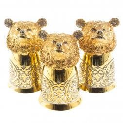 Подарочный набор "Медведь" фляжка и 3 стопки перевертыша Златоуст