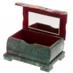 Каменная шкатулка с мозайкой 17х11х7,5 см